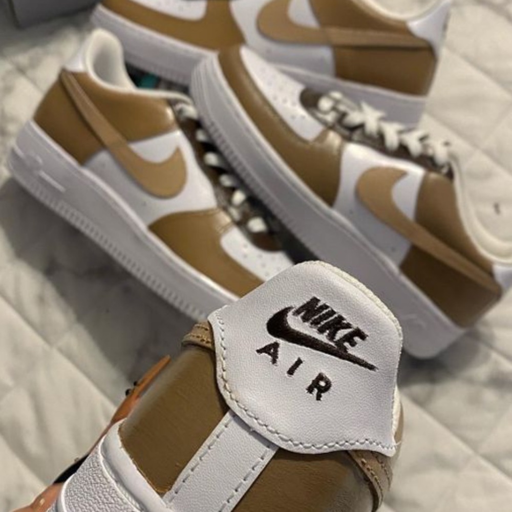Brown Nike Air Force 1s custom - Picture 2 of 3